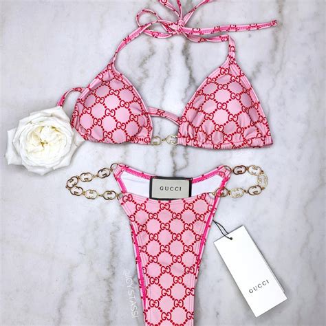 gucci print bikini|Gucci swimsuit pink.